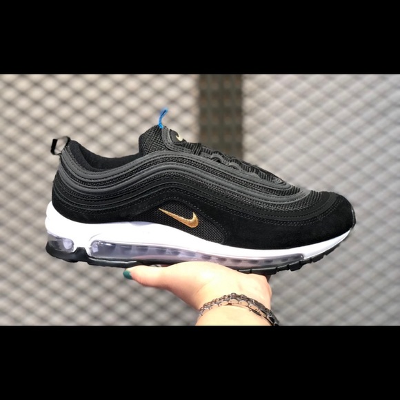 Nike Air Max 97s (Black/White/Gold) - Picture 5 of 5